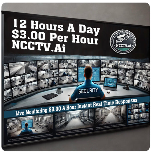 12-Hour Live Monitoring Service – AI-Powered Security | $3.00 Per Hour